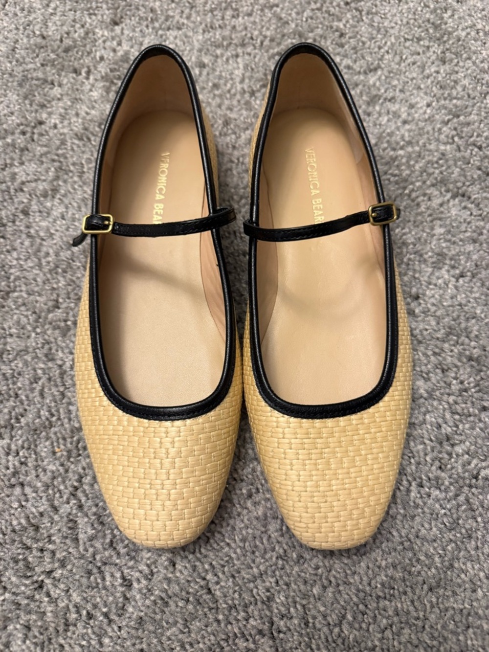 Veronica Beard Ellie Raffia Flat-Size 5